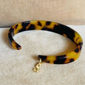 Tortoise Shell Bracelet with Gold Charm